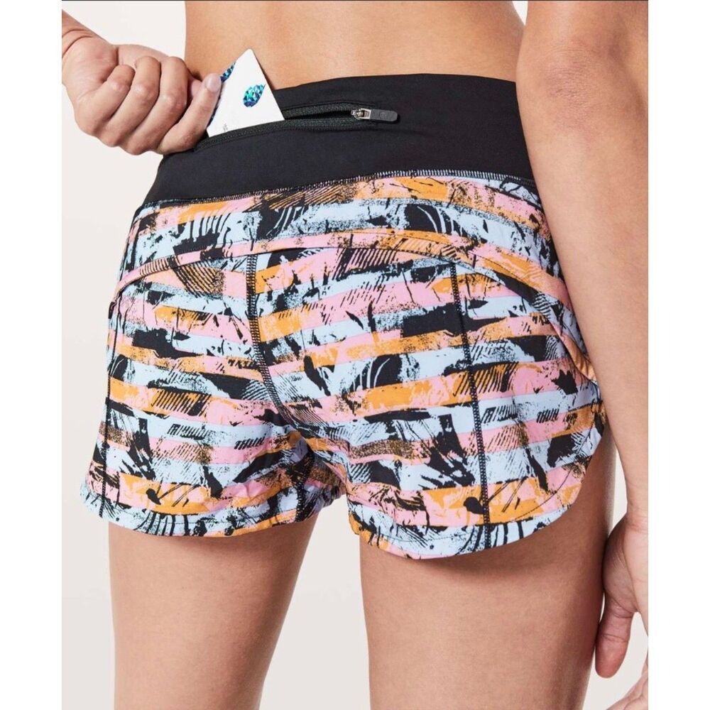 Lululemon Speed Up Short 2.5 Rare Inversion Multi Size 4 Activewear Running - Picture 2 of 11